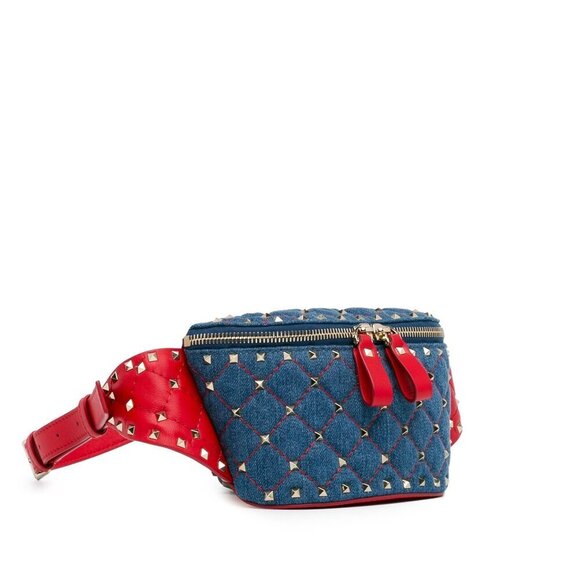 Valentino Denim Rockstud Spike BeltBag - Picture 2 of 10